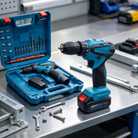 Perceuse sans fil 12V rechargeable en gros, kit d'outils de perçage et de vissage électrique avec embouts, boîte en plastique, prise en charge OEM, acceptation des commandes OEM