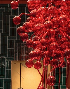 Design créatif de raisin rouge lustre suspendu au plafond haute nouveauté lampes à bulles d'art en verre pour la décoration de l'hôtel à la maison par l'<span class=keywords><strong>artiste</strong></span> - Product Image 5