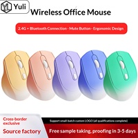 Ratón Inalámbrico Ergonómico Recargable de Doble Modo Óptico con Gradiente de Color para Oficina y Portátil, Directo de Fábrica