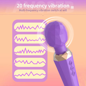 Masajeador de mano tipo varita con vibración potente, 20 modos, 8 velocidades, alivio muscular profundo, silencioso, recargable, de silicona para el cuerpo. - Product Image 2