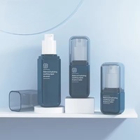Bouteille à pompe de lotion cosmétique en plastique carrée de luxe 80ml 100ml 120ml Conteneur d'emballage rechargeable pour les soins de la peau en PET