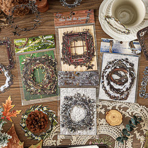 กระดาษคราฟต์ 14 แผ่น/แพ็ค ซีรีส์ภาพเงาในกรอบวินเทจ กรอบลายเถาวัลย์ กระดาษธรรมดาสำหรับตกแต่งแบบคอลลาจ - Product Image 2