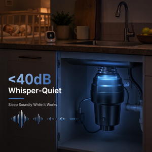 Triturador de Desechos de Alimentos Eléctrico de Acero Inoxidable de Alta Velocidad 3300 RPM, 3/4 HP, para Cocina, con Cámara de Trituración Grande de 1450 ml y Alimentación Continua - Product Image 4