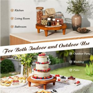 Support de pied en bois de <span class=keywords><strong>teck</strong></span> de 16 pouces en forme de fleur Support de <span class=keywords><strong>plante</strong></span> de ferme pour la décoration intérieure - Product Image 4