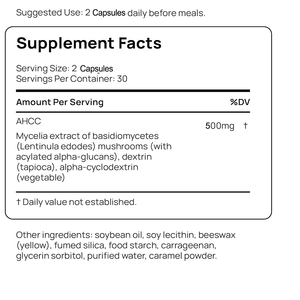 Vente flash aux États-Unis - Complément AHCC en capsules - 500 mg - Soutien immunitaire naturel - Extrait de champignon - Maintient l'activité des cellules tueuses naturelles - Product Image 6