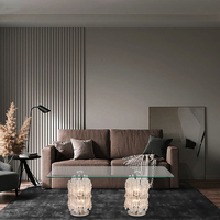 Nouveau verre Table lumières moderne chrome blanc couleur luxe Art Villa Table basse lampe en verre classique lampe Base à la main verre