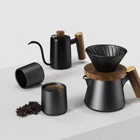 DHPO Business Kit d'équipement de brassage de café de voyage de luxe écologique Portable verser sur la tasse à café ensemble de tasse à cappuccino en céramique