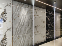 Panneau mural en PVC de luxe moderne, résistant à l'humidité, placage en bois de bambou au charbon de bois, décoratif, inspiré du marbre