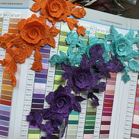 Aplikasi Bordir Bunga 3D Mewah Berwarna-warni, Patch Bunga Berlapis, Dapat Dibersihkan dengan Air, Warna Dapat Disesuaikan, Gaun Malam, Jahitan DIY