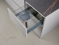 Rangement à trois tiroirs coulissants pour cuisine Panier à condiments coulissant pour armoire à vaisselle