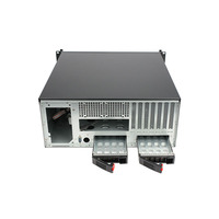 Boîtier de serveur en rack industriel 4U de 19 pouces avec porte avant verrouillable, châssis de serveur à 2 baies avec échange à chaud, écran tactile et clavier