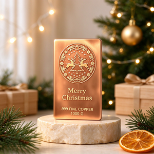 Placa Navideña de Cobre Puro .999 de 1 kg con Diseño de Reno y Árbol Grabado con Láser - Product Image 3