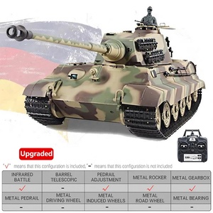 3888A-<span class=keywords><strong>1</strong></span> <span class=keywords><strong>King</strong></span> <span class=keywords><strong>Tiger</strong></span> II H <span class=keywords><strong>1</strong></span>/<span class=keywords><strong>16</strong></span> 2.4G Infrarouge Combat BB Airsoft Fumée Lumières Son Acier Métal Crawler RC Tank Modèle Jouet - Product Image 4