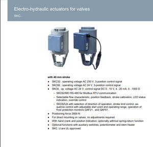 Actionneur SKD SKC60, un actionneur de régulation de débit linéaire ou proportionnel de 2800 Nm, 40 mm, sortie analogique AC24V - Product Image 3