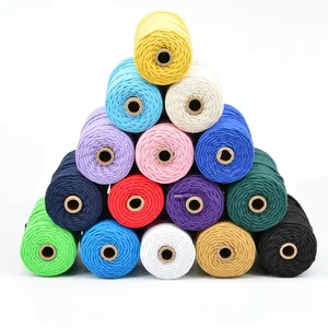 Cordón trenzado ecológico, cuerda de 100m, 1mm, 2mm, blanco, rojo, amarillo, algodón, Natural