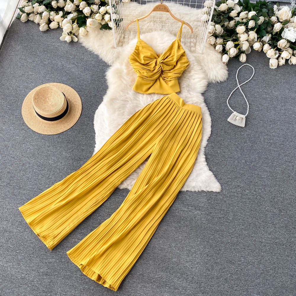 Chiffon Trouser Suits Elegant Women's Clothing for Spring/Summer