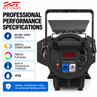 Projecteur LED Fresnel RGBW 300W à CRI95 élevé, zoom manuel 15-60 degrés, DMX512, gradation progressive 0-100, refroidissement silencieux, idéal pour les églises