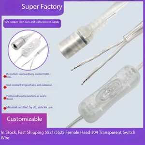 <span class=keywords><strong>Cable</strong></span> de Extensión de Luz de Neón <span class=keywords><strong>con</strong></span> <span class=keywords><strong>Interruptor</strong></span> de Cristal 304 Personalizado, Conductor de Cobre, Aislamiento de PVC, 12-24V, 2M, Corriente Nominal de 16/30A - Product Image 3