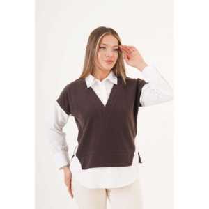 Blusas de Café Modernas al por Mayor, Camisas de Punto Transpirables para Uso Diario en la Oficina, Talla Única XS-XL, Decoración con Botones para Todos - Product Image 6