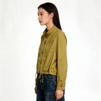 Manteau décontracté élégant et polyvalent en lin vert olive, imperméable et coupe-vent, à double boutonnage, léger et à manches longues, idéal pour le printemps