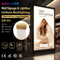 Feuille LED flexible découpable certifiée UL, CCT couleur, CRI élevé, 24V, rouleau de 10 mètres, pour vitrine de magasin de détail