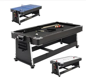 Home Entertainment 4 In 1 Moderne Multi Game Biljart Pooltafel Met Air Hockey Tafel Tennis Tafel En Eetkamer