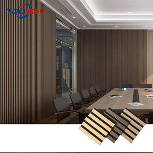Panneaux muraux en lattes de <span class=keywords><strong>bois</strong></span> naturel 2400*600 mm, panneaux acoustiques en noyer, panneau acoustique à lattes 27-13, décoration murale 25-15 - Product Image 6