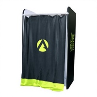 Cabine d'essayage mobile en tissu tendu avec cadre en alliage d'aluminium imprimé par sublimation écologique pour usage promotionnel