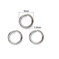 Anneau ouvert en acier inoxydable de 9 mm couleur argent pour accessoires DIY, porte-clés, pendentifs, bracelets, fabrication de bijoux, cadeau de fête