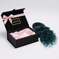 Boîte d'emballage personnalisée en carton magnétique de luxe pour extensions de cheveux, avec logo personnalisé