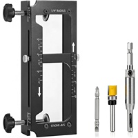 Perforateur de positionnement 2-en-1, kit d'installation de charnières de porte en alliage d'aluminium, localisateur de perçage pour charnières de porte