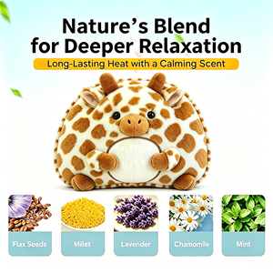 Almohadilla térmica para el dolor menstrual apta para microondas, con cuentas de arcilla, lavanda <span class=keywords><strong>y</strong></span> diseño de muñeco de peluche, paquete de calor con peso - Product Image 4