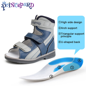 Sandali Ortopedici Traspiranti per <span class=keywords><strong>Bambini</strong></span> Princepard con Supporto per l'Arco Plantare, <span class=keywords><strong>Scarpe</strong></span> Estive Grigie e Blu per Piedi Piatti - Product Image 3
