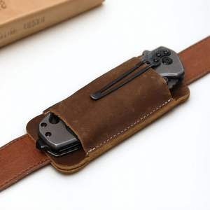 Outdoor EDC Leather <b>Tool</b> Sheath-6x High Magnification Durable Portable <b>Belt</b>-Mounted <b>Pouch</b> for Folding <b>Tools</b> & Small Gear - Product Image 3