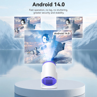 Mini projecteur intelligent Android 14, 200 lumens ANSI, WiFi6, 5.2, rapport de projection 0.9:1, écran 35-235 pouces, projecteur vidéo domestique