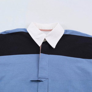 <span class=keywords><strong>Polo</strong></span> a Righe con Colletto Color Block Personalizzata 2026 per <span class=keywords><strong>Donna</strong></span>, Top Essenziale a Maniche Lunghe in Maglia, <span class=keywords><strong>Polo</strong></span> Vintage OEM e ODM da Fabbrica Cinese - Product Image 2