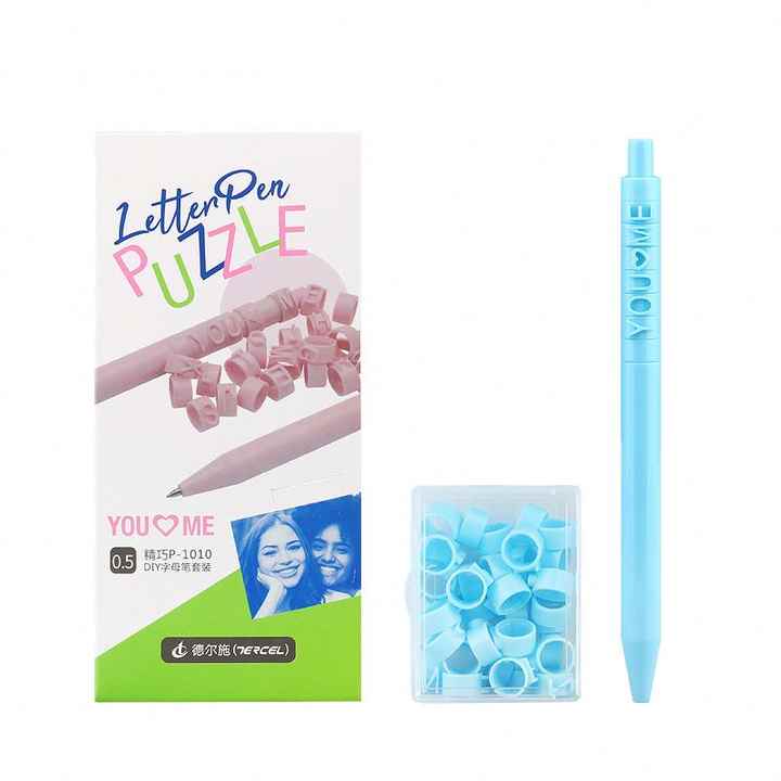 Creative Macaron Office School Letter Puzzle Ballpoint Pens Lot Stationery Supplies 0.5mm Ball