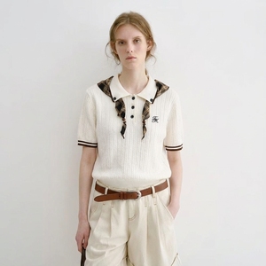 Polo de Punto Personalizado, Estilo Preppy, Casual, con Mangas Acanaladas para <span class=keywords><strong>Mujer</strong></span> - Product Image 2