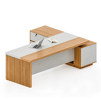 Bureau de direction moderne modulaire extensible en forme de L avec panneau en bois, table d'ordinateur pour usage commercial