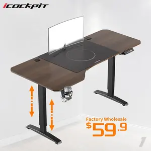 Icockpit-mesa de muebles de oficina para videojuegos, mesa eléctrica sencilla y fácil de montar, altura ajustable, escritorio de pie para juegos