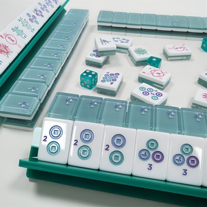 Jeu de Mahjong Américain Haut de Gamme en Acrylique à 3 Couches, Édition Papillon <span class=keywords><strong>Bleu</strong></span> Cristal Transparent, 160 Tuiles Standard NMJL Play Go Game - Product Image 3