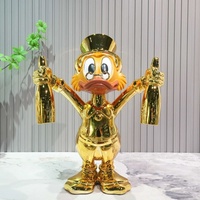 Prix usine luxe moderne sac d'argent canard Pop Art Sculpture résine électrolytique haut de gamme chambre décorations intérieures