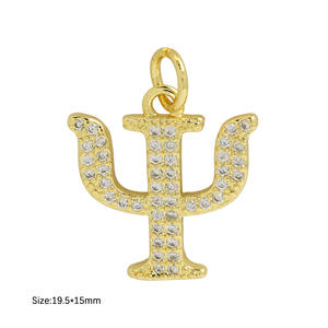 Liontin zirkon tembaga trendi Multi jenis aksesori zirkonia kubik bentuk mata bulan bintang liontin jimat Cinta desain campuran acak - Product Image 2