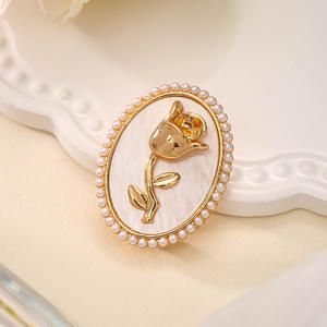 Rose Corsage Brooch Alloy Eco-friendly Plating Customized Gift for Women's Suits-Wedding Engagement <b>Fashion</b> <b>Accessory</b> - Product Image 5