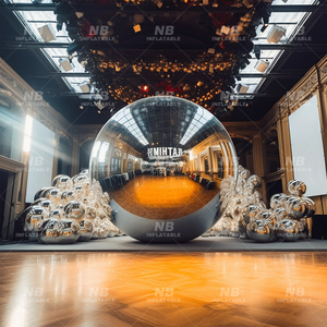 Event Decoration PVC Floating Sphere Mirror <b>Balloon</b> Shinny Inflatable Ball <b>Customized</b> Event Decoration PVC Floating Sphere - Product Image 3