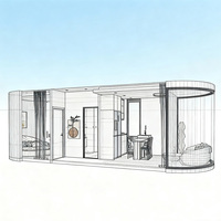Maison préfabriquée de luxe personnalisée, capsule spatiale en bois de style Apple, conteneur, résidence, mini-maison avec design compact, modulaire, 30 m²