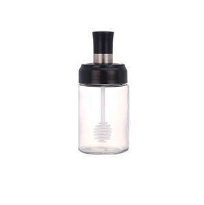 Garrafa de vidro garrafa de molho de tempero de pimenta chili <span class=keywords><strong>jar</strong></span> armazenamento de alimentos Sal galheteiro CHURRASCO aroma de mel de abelha 250 ml escova de silicone vara colher - Product Image 5