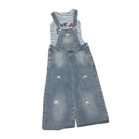 Ensemble de vêtements tendance pour adolescente 2026 : Combinaison à nœuds + Chemise sans manches rayée – Ensemble 2 pièces