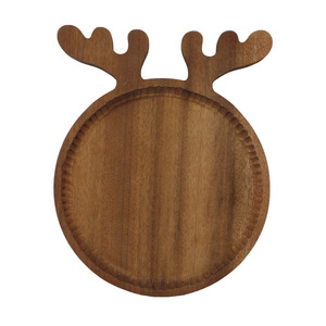 Christmas Reindeer Wooden <b>Plates</b> Animal Shape Dessert Breakfast Trays Party Home Use - Product Image 5