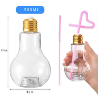 Verre à boisson en PET de 500 ml avec lumière LED RGB scintillante en forme d'ampoule, clignotant, pour la Fête des Mères et Thanksgiving – Fournisseur Professionnel